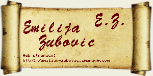 Emilija Zubović vizit kartica